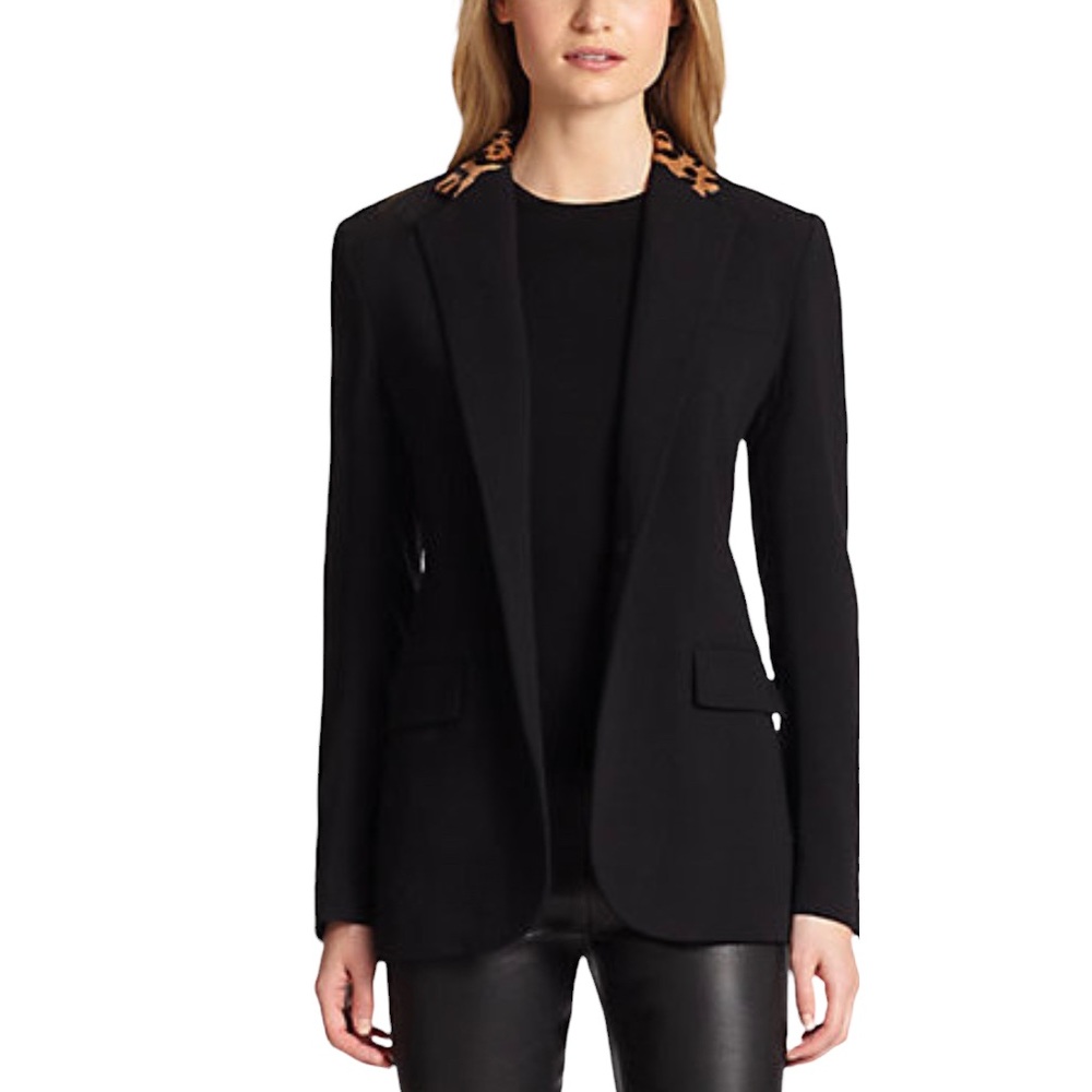 Ralph Lauren Black Label Calf Hair Leopard Print Nathaniel Jacket Wool Blazer 6